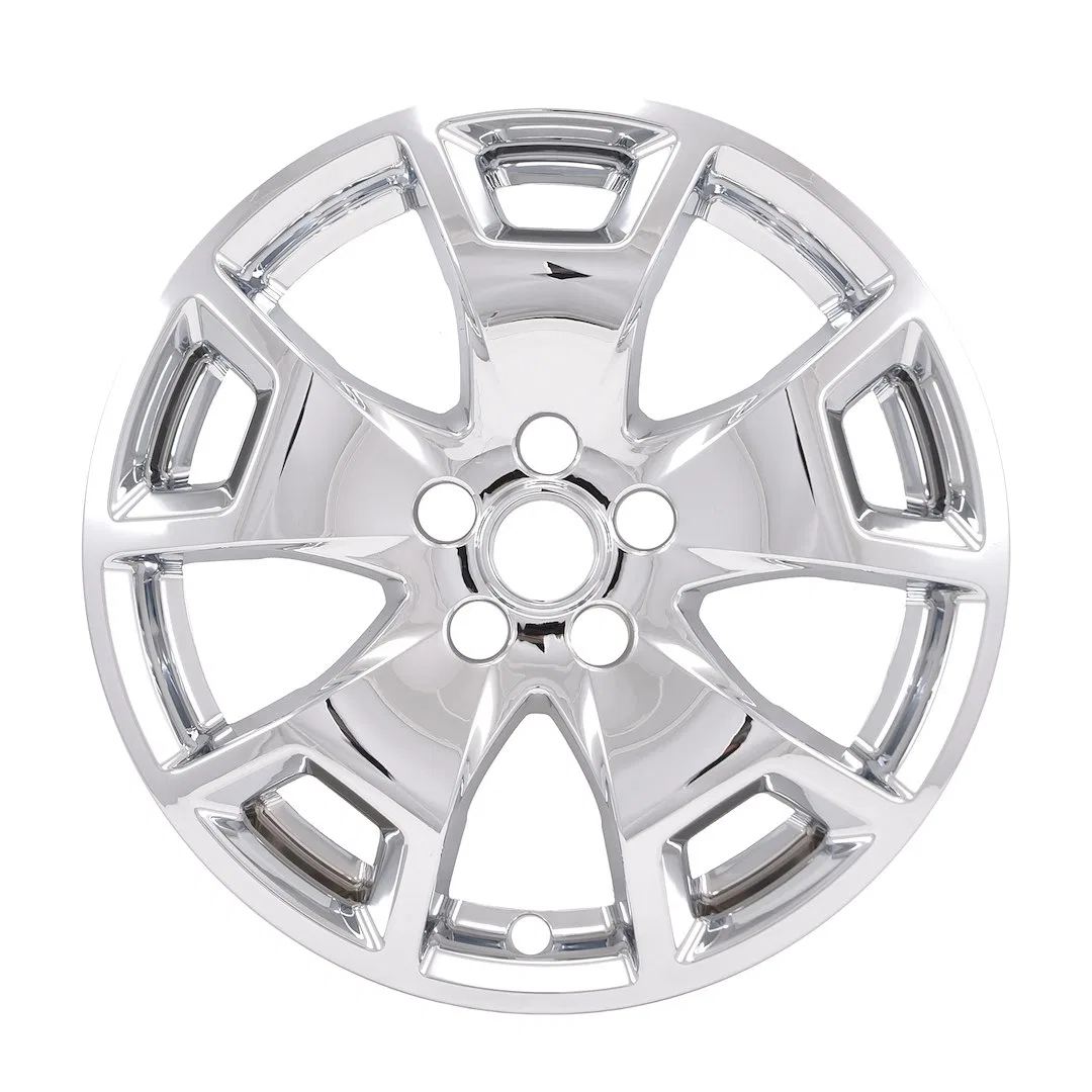 IMP476X – COAST2COAST Wheel Skin, 17 Inch 5 Y Spokes Snap-On Chrome Plated Silver ABS Plastic Set Of 4 Fits Over And ...